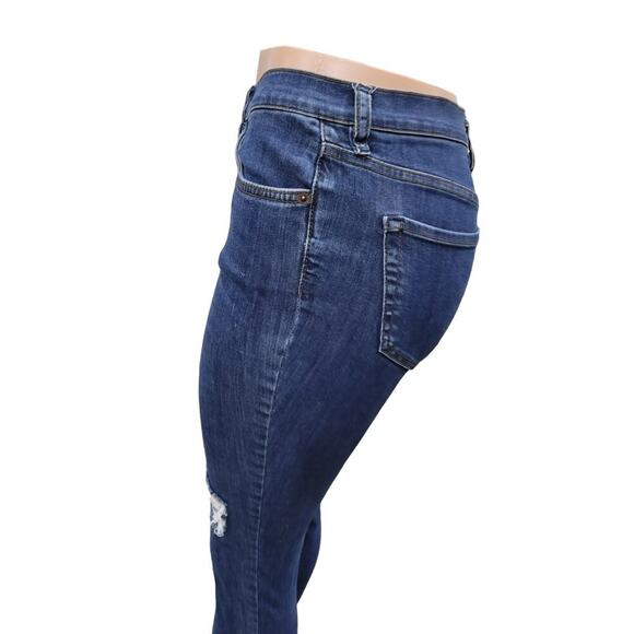 Free People Destroyed Reagan Jeans Size 29 Stretch Denim Button Fly - Picture 6 of 11
